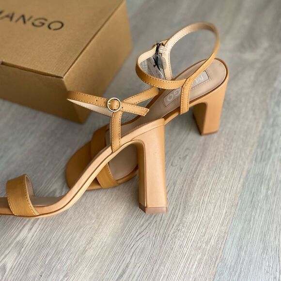 Mango Genuine Leather Sandals Heels - Picture 5 of 16